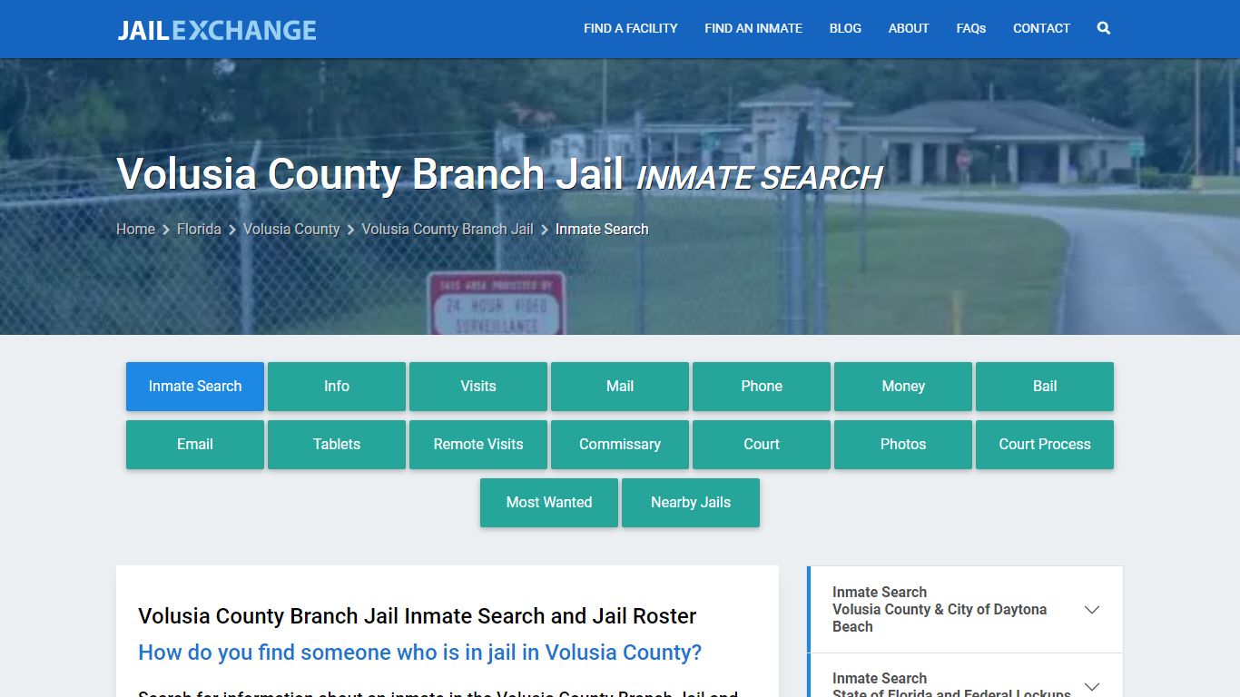 Volusia County Branch Jail Inmate Search - Jail Exchange